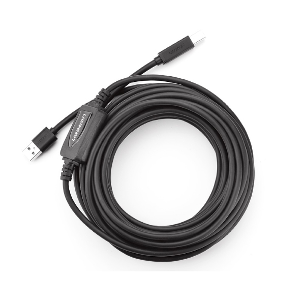 UGREEN 10374 USB2.0 A Male To BM Active Printer Cable 10M Black