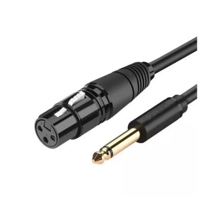 UGREEN 20720 6.5mm To Cannon Female AV Cable 3m - Black