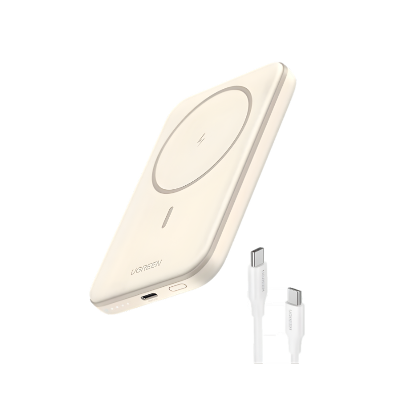 UGREEN 25207 5000mAh Magnetic Wireless Power Bank Beige PB560