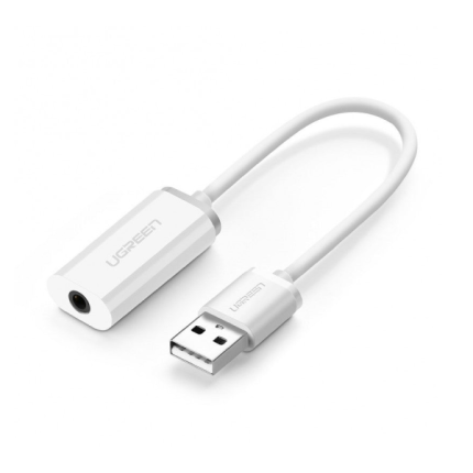 UGREEN 30712 USB A Male To 3.5 mm Aux Cable (White)