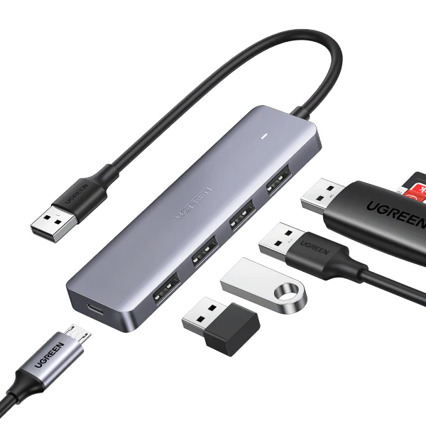 UGREEN 50985 USB Hub 3.0 Ultra Slim 4 Port USB 3 Hub with 5Gbps Data Transfer