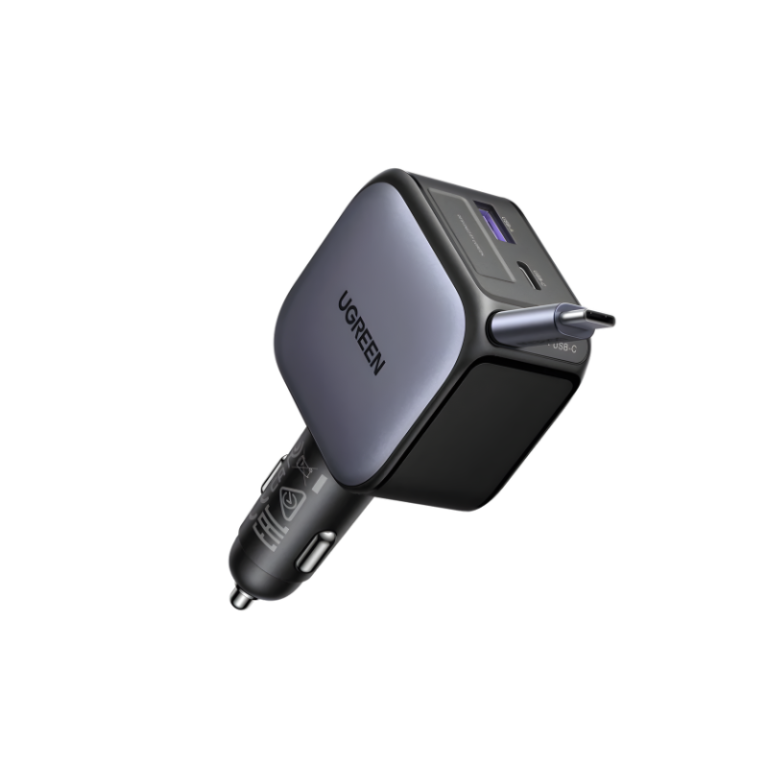 UGREEN 55909B 90W Fast Car Charger With Retractable Cable EC603