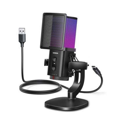 UGREEN 65629 Noise-Cancelling RGB 7-Light USB Desktop Microphone CM581